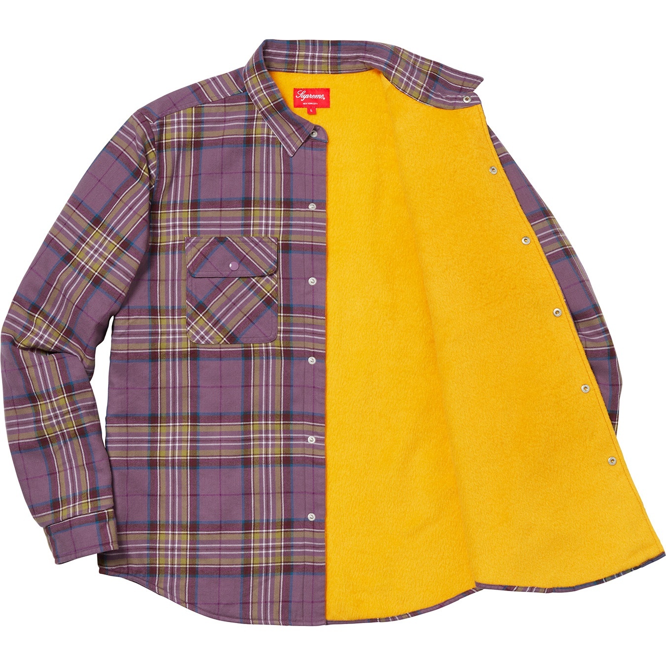 Pile Lined Plaid Flannel Shirt view 5